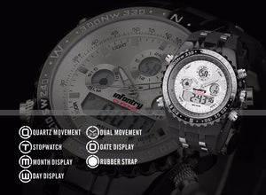 INFANTRY Men's Sports Watch Original with LED Digital Dual Display