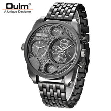 Men's Luxury Watch from Oulm in 3 Tones of Stainless Steel Gold