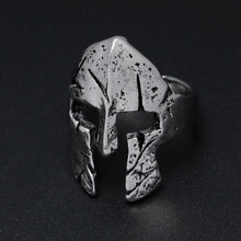 The Knight Watch Helmet Ring for Men in Antique Silver and Gold